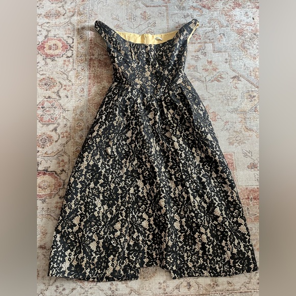 House of CB Black Gold Lace Off Shoulder Midi Gown - Picture 4 of 10